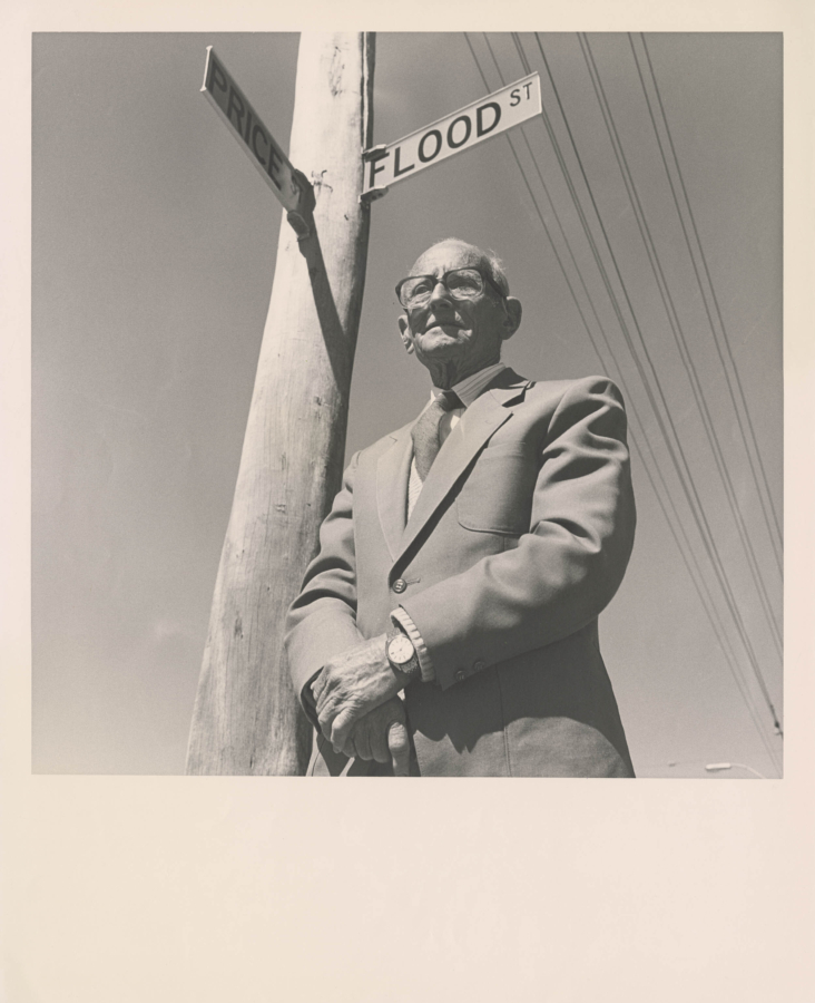Artist Unknown (Student Photographer): Wally Flood at Flood Street, 1988