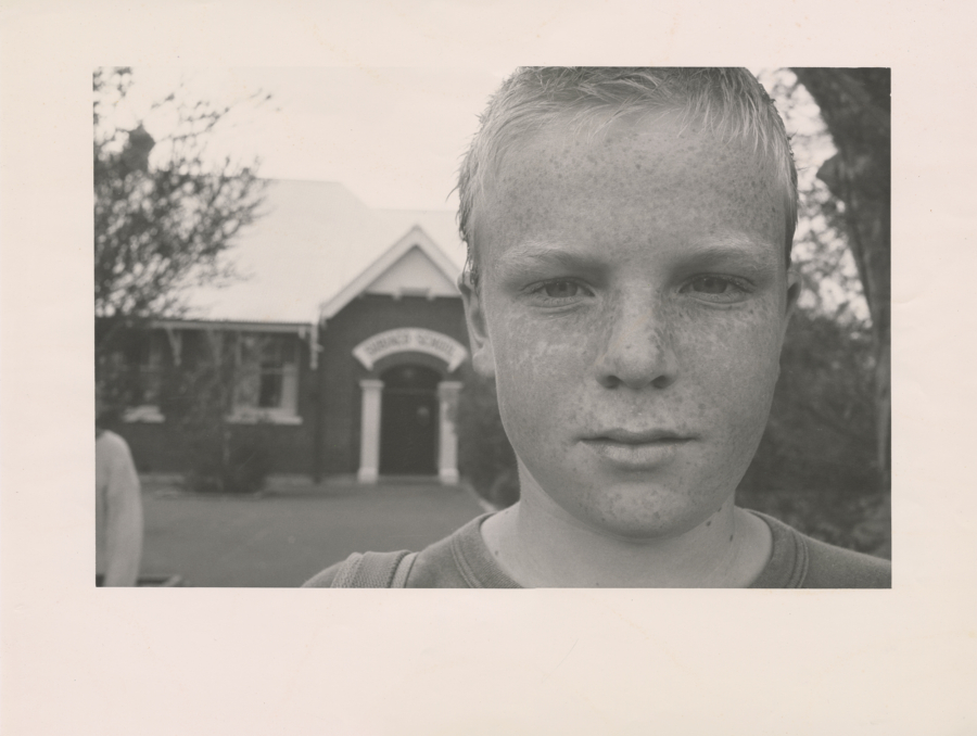 Artist Unknown (Student Photographer): Boy Outside Subiaco School, 1988
