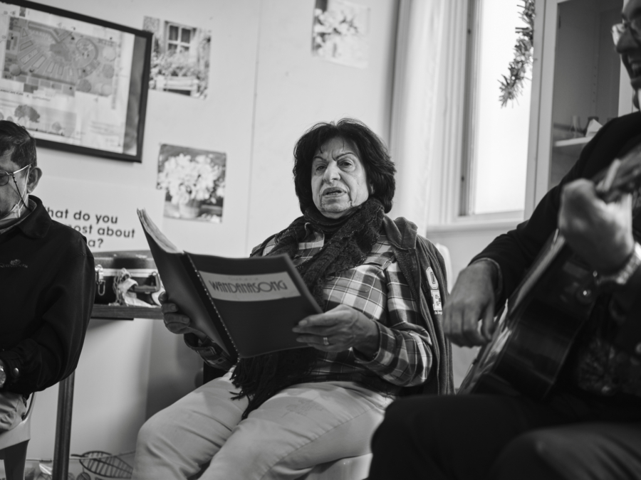 Duncan Wright: Sue at Wandana Song, a fortnightly choir for residents (Wandana Resident, 11 years), 2022