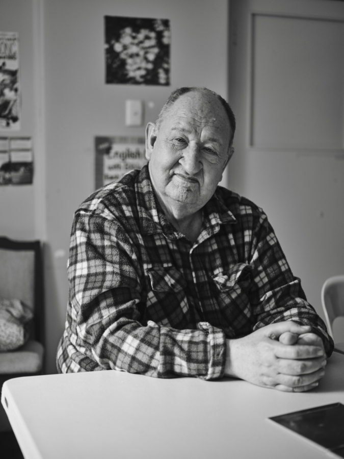Duncan Wright: Kim at the community morning tea (Wandana Resident, 30 years), 2022